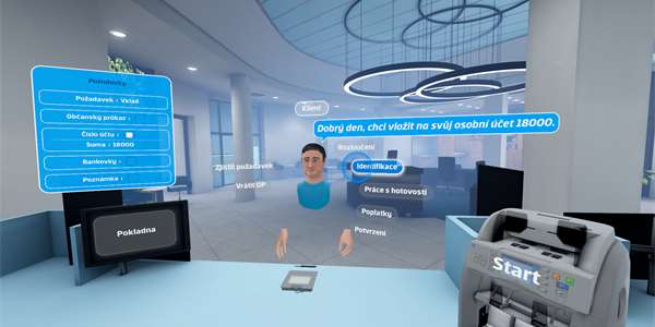 Česká spořitelna školí zaměstnance pomocí VR. V brýlích vidí virtuálního zákazníka